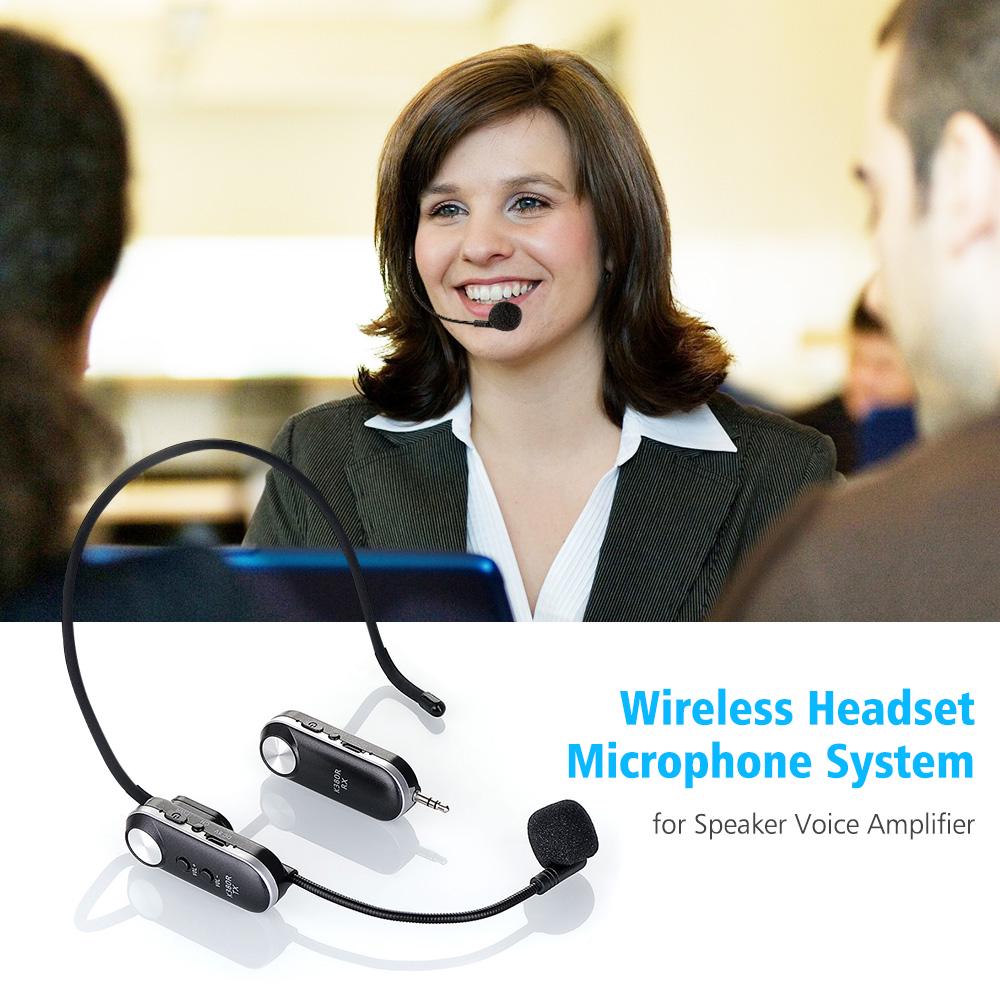 Lightweight Portable Wireless Headset Microphone UHF Mic with Receiver Box Music System for Speaker Voice Amplifier for Teaching Training