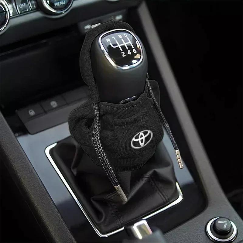 1Pcs Car Gear Shift Knob Cover Manual Handle Gear Sweatshirt Change Lever Cover For Toyota Prius Camry Crown Auris Rav4s TRD