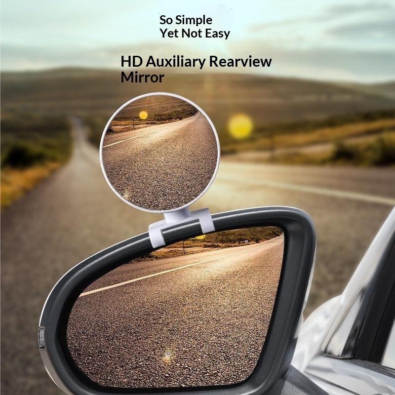 Durable Round Car Auxiliary Rearview Mirror 360 Rotation Wide Angle Convex Adjustable for Car Outdoor Long Term Parking Use