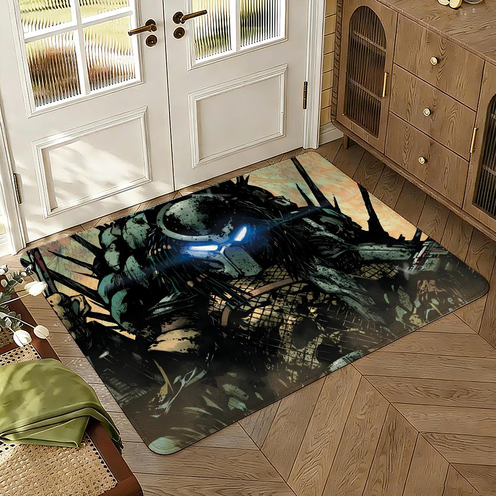 Predators Sci-Fi Movie Fans Floor Mat Soft Thickened Absorbent Non-Slip Bedroom Living Room Door Mat Home Decor Flannel Rugs