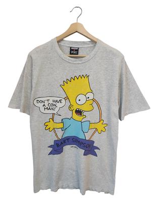 90s Vintage Bart Simpson Matt Groening Cartoon T Shirt The Simpsons Don't Have a Cow Man Vintage Funny Funky Cartoon Conspiracy Simpsons L