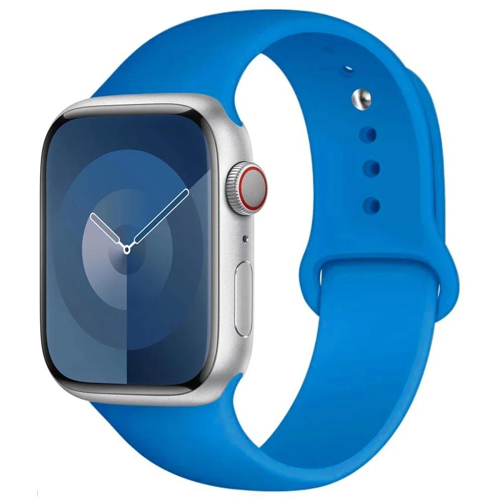 Silicone Strap For Apple Watch band 45mm 44mm 41mm 42mm 40mm 49mm 38mm correa bracelet iWatch series 9 8 5 4 3 8 6 SE 7 Ultra 2