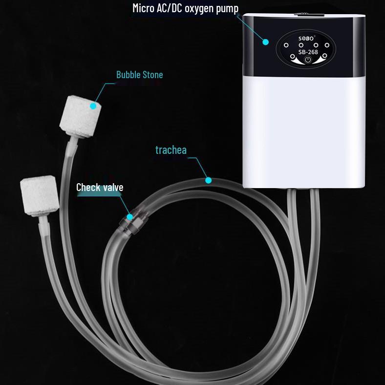 220V 12W Rechargeable Oxygen Pump for Fish Tanks - 4400mAh/8800mAh Dual-use Oxygenator