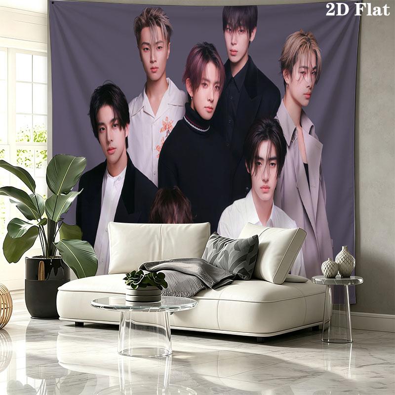 ENHYPEN Wall tapestry, aesthetic printed fabric blanket, suitable for bedroom, living room, and home decor.