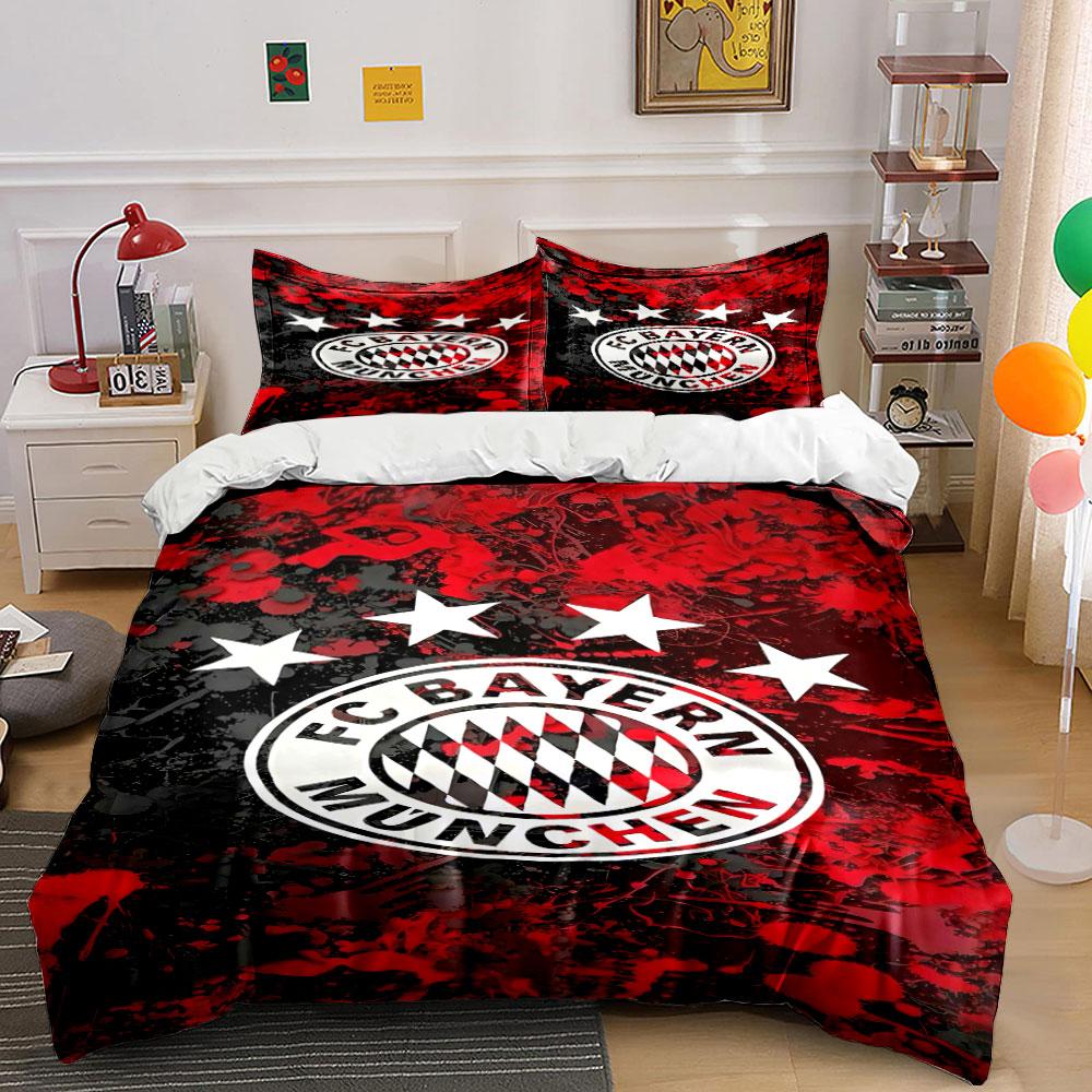 Logo FC Bayern Monachium. Pościel Zestawy poszewek na kołdrę Poszewki na kołdrę Poszewki na poduszki(1 * Poszewka na kołdrę 2 * Poszewki na poduszki, bez wkładu do kołdry)