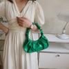 Square Cloud Bag Korean Style PU Leather Underarm Bag Simple Pleated Handbag  Girl