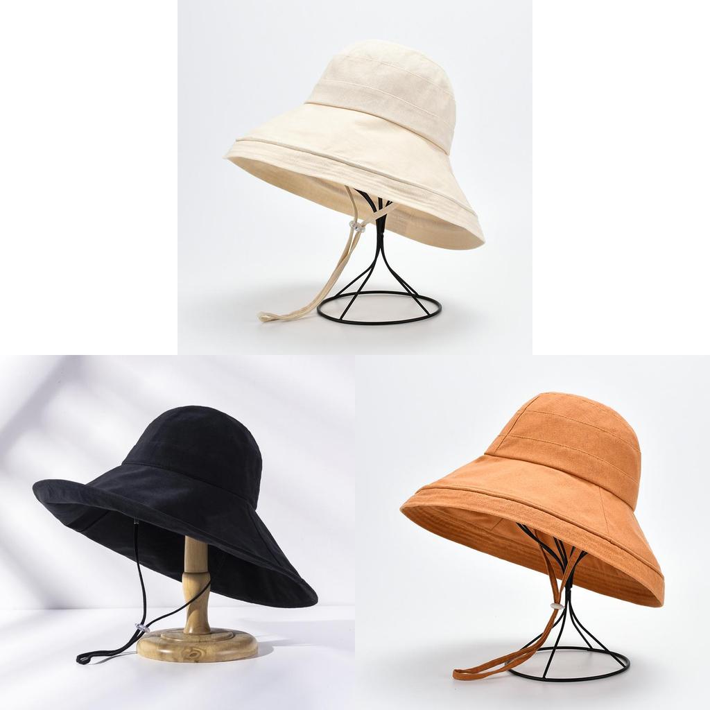Fashion Womens Summer Sun Hat With Large Brim Cotton Linen Uv Sunshade Foldable Beach Cap