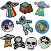 New Alien Spacecraft Embroidery Cloth Sticker Astronaut Embroidery Label Mars Cat Patch Sticker Computer Embroidery Micro Chapter