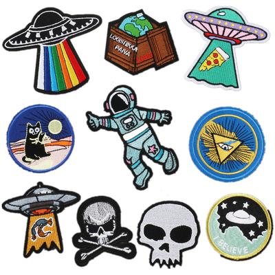 Nieuwe Buitenaardse Ruimtevaartuig Borduurstof Sticker Astronaut Borduurlabel Mars Kat Patch Sticker Computer Borduurwerk Micro Hoofdstuk