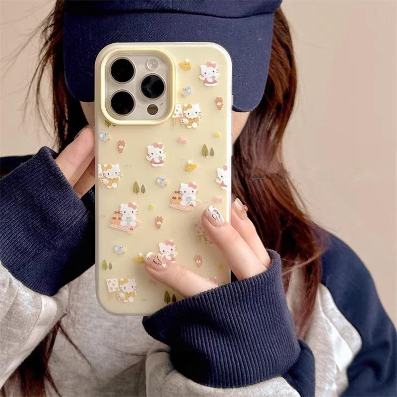 Applicable To Large Hole Apple 11ProMax 2-in-1 Girl Mobile Phone Case 11ins Fresh Apple 11 Cute Kt Cat