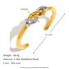 MamacitaSlay Classic 18K Gold Plated Stainless Steel Wide Edge Open Bracelet For Women's Retro Waterproof Wrist Jewelry Gift