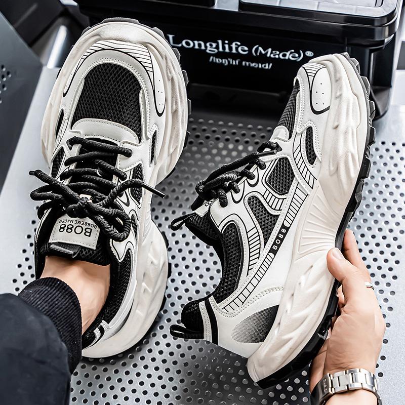 Herrsko Andningsbar Tjocksulad Casual Sneakers Utomhuslöpning Fyra Säsonger Nya Tennis Herr Mjuka Sulor Komfort Herrsneakers