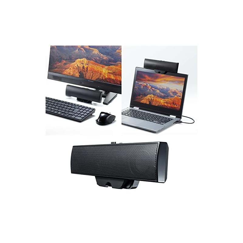Sanwa Supply USB Powered Soundbar Speaker MM-SPL11UBKN Black