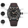 NAVIFORCE Original Men Quartz Watch Calendar Date LCD Display Luminous Pointer Silicone Strap Waterproof 30m Men Casual Fashion Watch NF9265