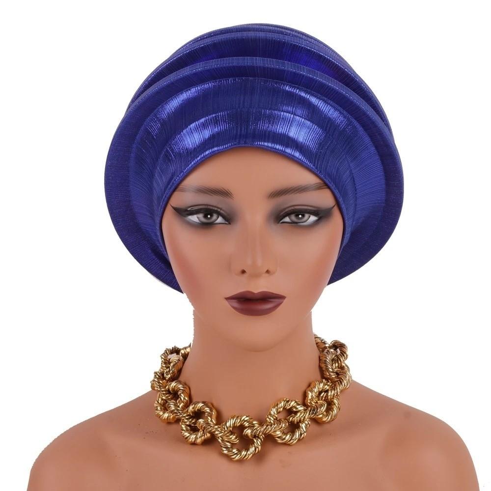 Traditional Spiral Beret Solid Color Nigeria Headpiece  Wedding Party African Lady Use