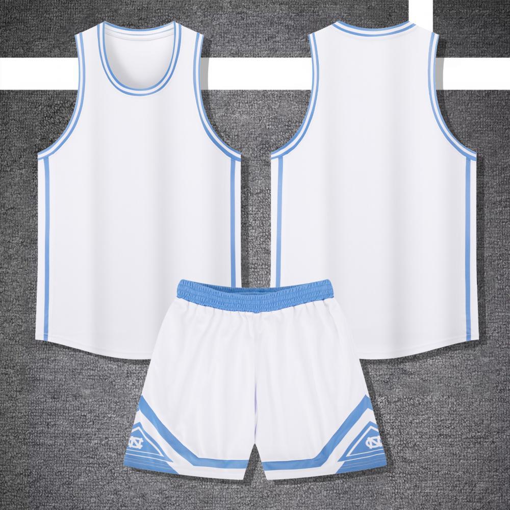 American North Carolina basketball jersey set Men s adult children s training camp jersey competition Student jersey jersey print L