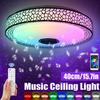 Moderne RGB Dimmbare LED Deckenleuchte Fernbedienung APP Steuerung Bluetooth Lautsprecher Lichtmusik 100-265V Schlafzimmer Haus Intelligente Deckenleuchte 300W