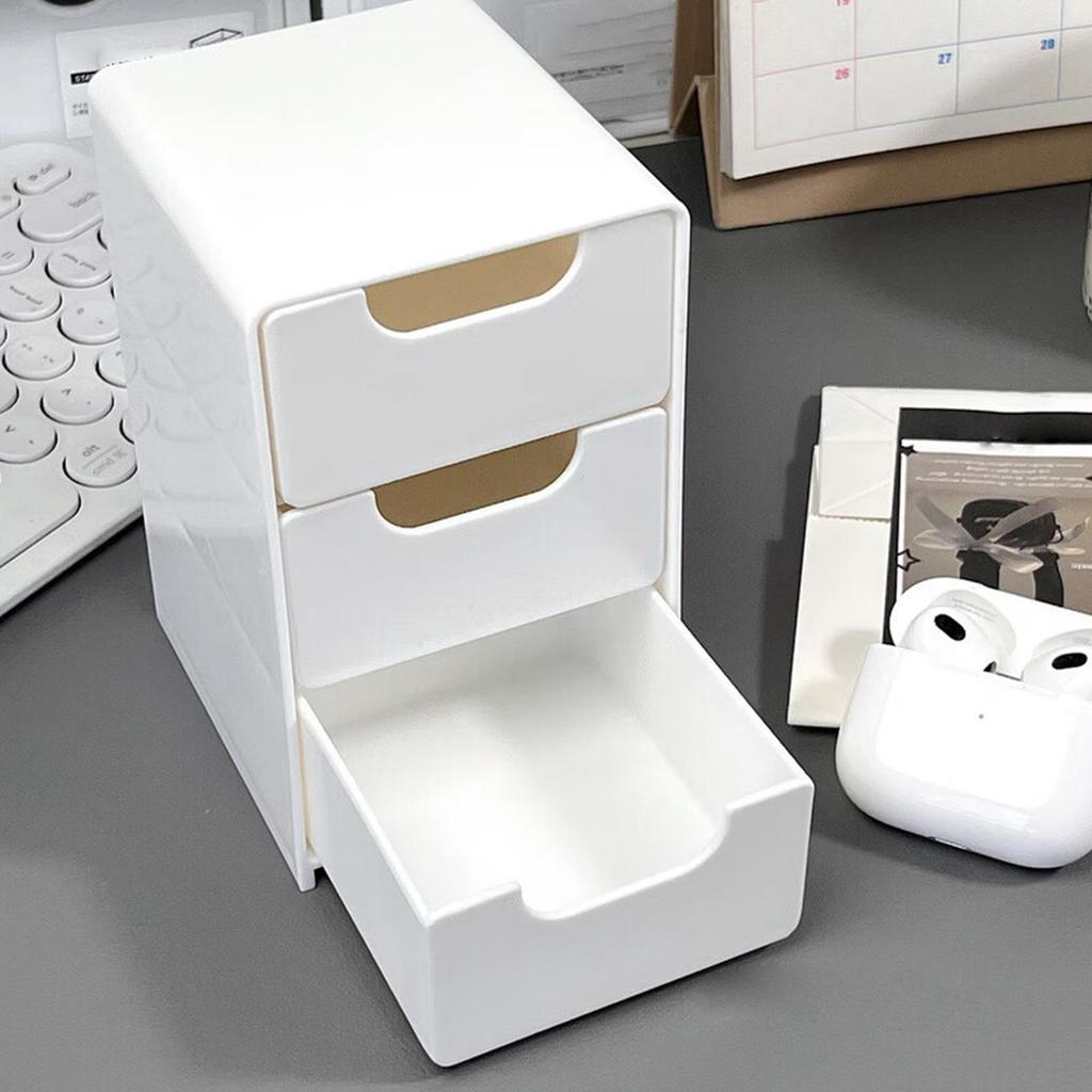 3-stöckige Kunststoff-Kosmetik-Aufbewahrungsbox Organizer mit Schubladen Multifunktionale Arbeitsplatten-Aufbewahrung für Schmuck Bürobedarf