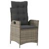 Garden Dining Set with Cushions 7 pcs Grey Poly Rattan