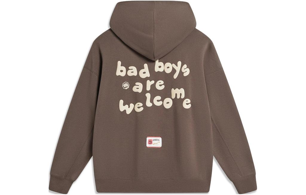 Men's Sweatshirt Li-Ning Li Ning BADFIVE Sweatshirt Unisex Charcoal Coffee Umber