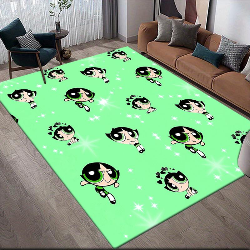 Dreamy The Powerpuff Girls Anti-slip Floor Mat, Rectangular Carpet for Bedroom, Game Room and Living Room