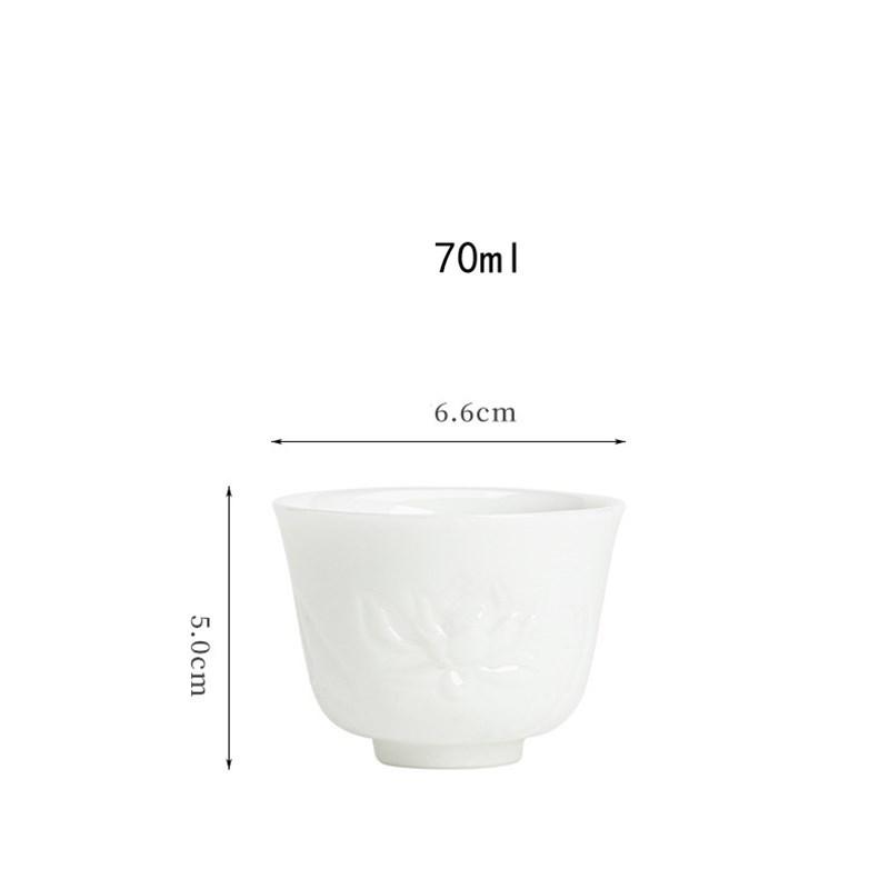Chinese Style  Iced Jade Porcelain Tea Cup Master Cup High-end Handmade Tea Cup Kitchen Accessories Kung Fu Tea Wedding Gift