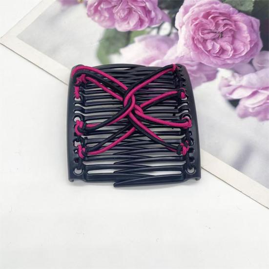 Women Hair Comb Elastic Rope Design Non-Slip Hair Comb Yoga Running Makeup Versatile Hair Accessories