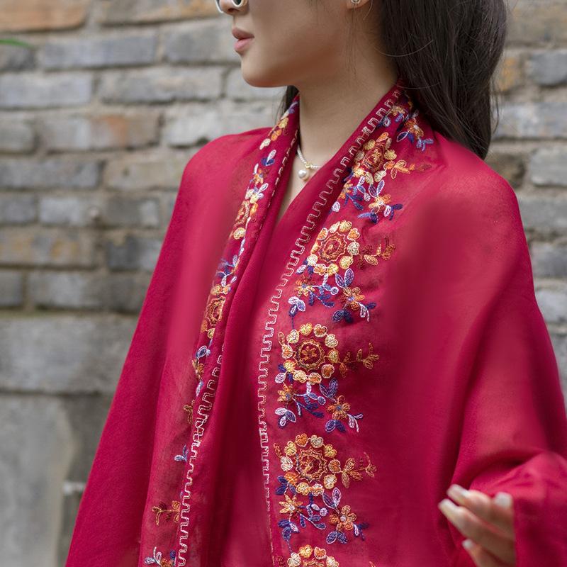 Shawl for Women In Summer Ethnic Style Sunscreen Boho Printed Scarf Dual-purpose Beach Big Scarf