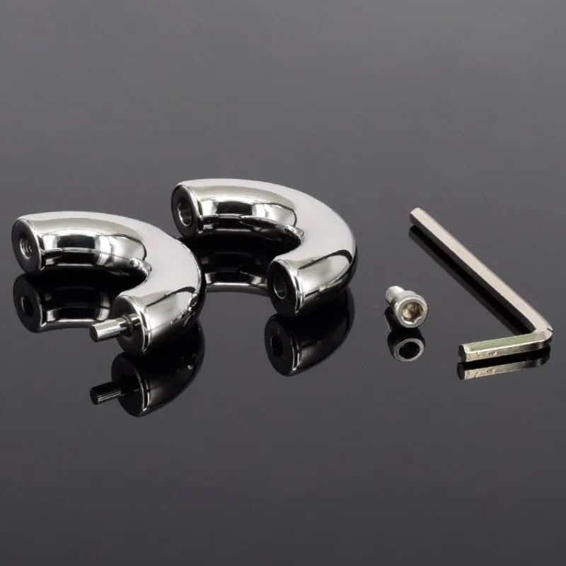 Male Scrotum Testis Restraint Heavy Cock Penis Rings Metal Chastity Device Ball Stretcher Sex Toys for Men Gay Delay Ejaculation