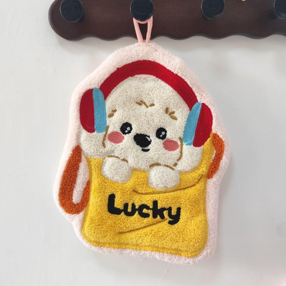 Coral Fleece Hanging Hand Towel Absorbent Cartoon Hand Towel New Puppy Hand Towel Bathroom Use