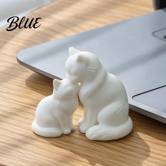 Kompaktes Nachttisch-Ornament 3D-gedruckte Katzenfigur Niedliche Mutter und Kätzchen Statue Retro-Stil Raumdekor Minimalistische Tierfigur für Zuhause Büro Schreibtisch