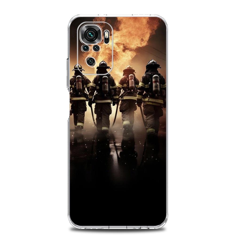 Fireman Firefighter Soft TPU Phone Case For Xiaomi Redmi Note 15 14 13 12 4G 10 11 Pro Plus 5G 14C 13C 12C 10C Cover