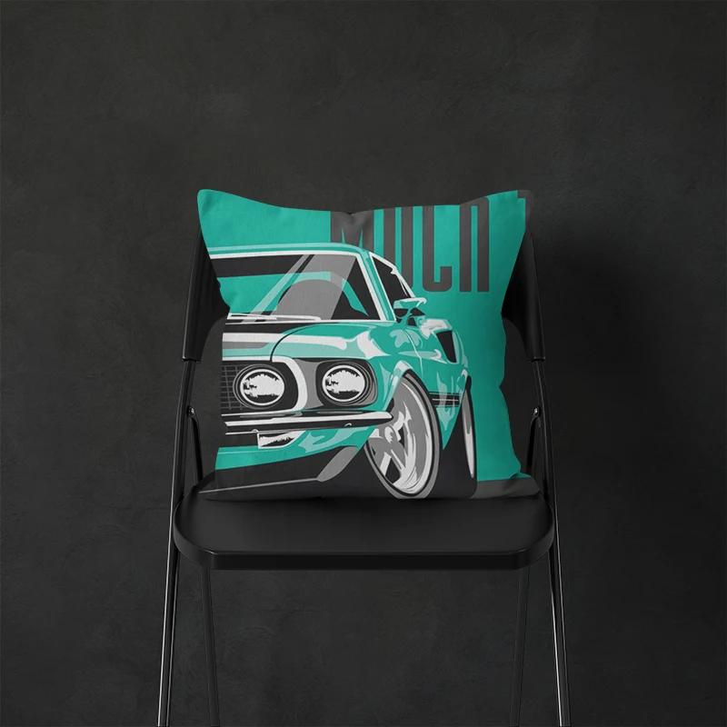 Fashion Car Santana Sedan Car Pattern Printed Soft Square Pillowslip Polyester Cushion Cover Pillowcase Living Room Home Decor