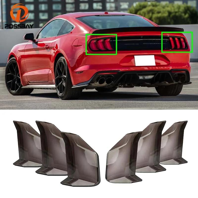 6 Pcs Car Rear Tail Light Lamp Decor Cover Smoke Black Decorative for Ford Mustang 2018-2021 Auto Exterior Accessories