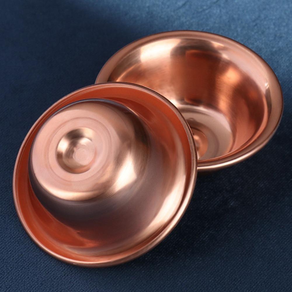 1PC 7cm Pure Copper Drinking Bowl Brass Small Auspicious Tibetan Holy Creative Water Cup Tea Golden Home's Gift Decorative Buddhist