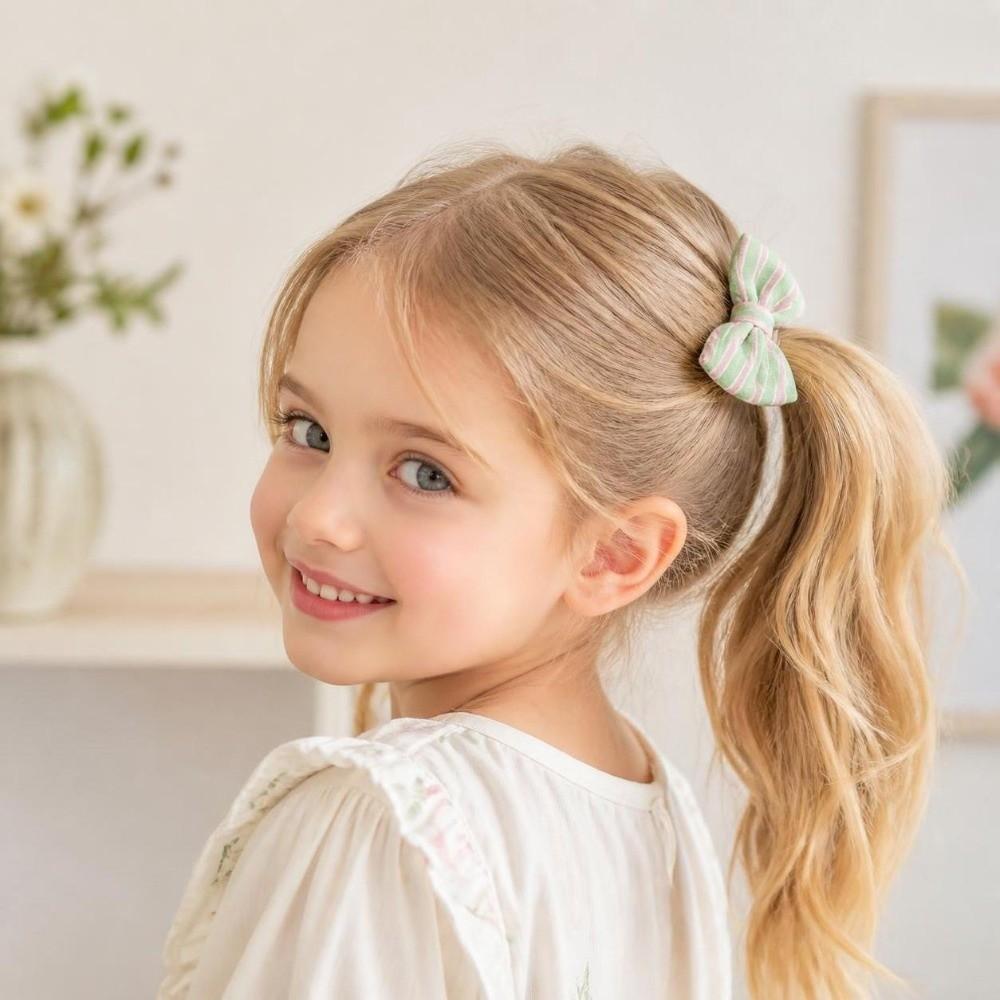 2 Pcs Set Korean Style Elastic Hair Band Elastic Stretch Bow Hair Accessory  for Girls