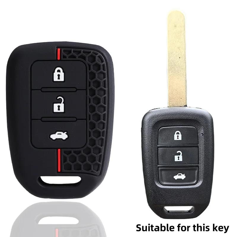 

Silicone 3 Buttons Car Key Fob Cover Case Shell For Honda Accord Civic Crv Jazz Hr-V Hrv 2013 2014 Remote Holder