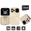 2025 I16 PRO MAX 4G Mini Fold Mobile Phone 2 SIM Card Speed Dial Video Player Magic Voice Blacklist Small Flip Cellphone Type-C