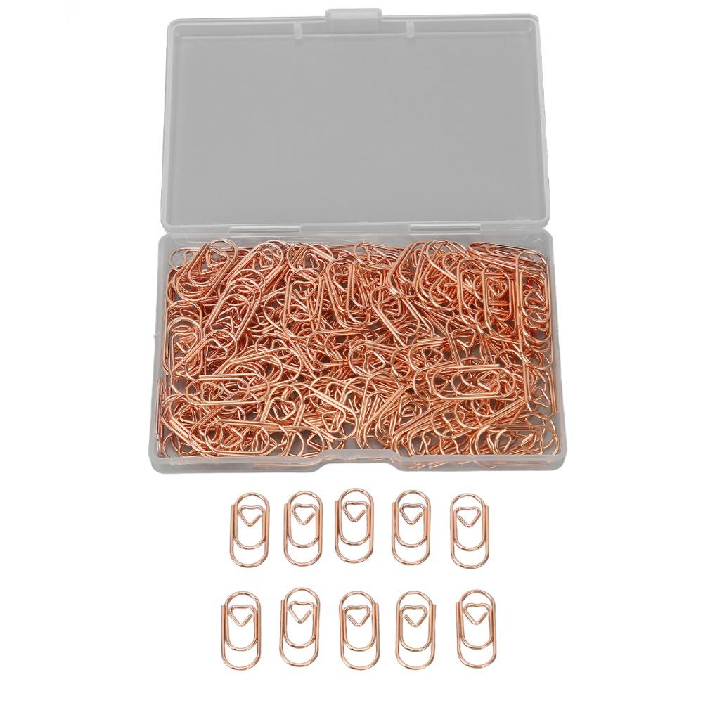 300pcs Anti Slip Design Heart Shaped Paper Clips Metal Decorative Paperclips DIY Crafts