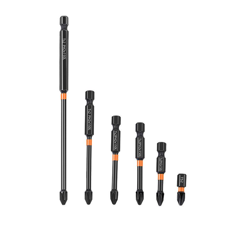 Phillips Magnetic High Hardness Extended Anti-Slip Electric Screwdriver Bit, Hex Shank, Rustproof.