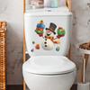 Painted Funny Snowmen As Gifts, Bathroom and Toilet Decoration and Beautification Stickers