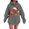 Women's Casual Comfortable Long-Sleeved Christmas Letter-Printed Warm Hooded Crew-Neck Sweatshirt