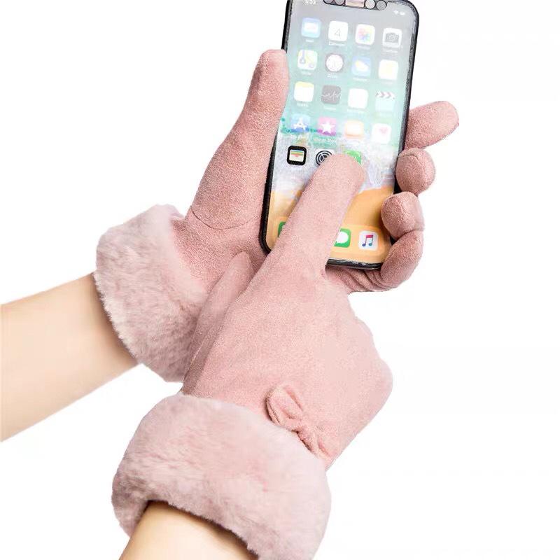 Warm Gloves Women's Winter Velvet Thickened Outdoor Cycling Fingers