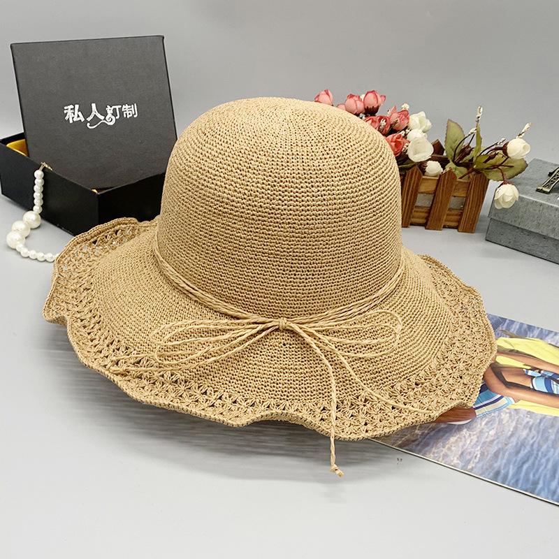 Recommended Handmade Filament Crochet Hat, High-End Monofilament Hat, Women'S Summer Seaside Beach Foldable Straw Hat