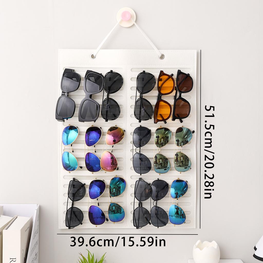 1pc Wall Mounted Black/White Foldable Glasses Storage Bag Sunglasses Glasses Box Hair Accessories Storage Hanging Bag