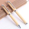 Solid Wood Box Office Business Bamboo Signature Ball Pen, Advertising Gift Bamboo Wood Spinning Ballpoint Pen Set