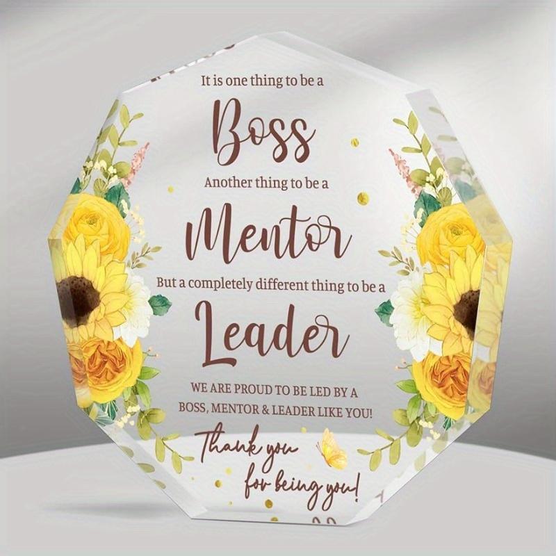 Sunflower Boss Lady Sign - 4x4 Inch Motivational Gift with Photography Utility