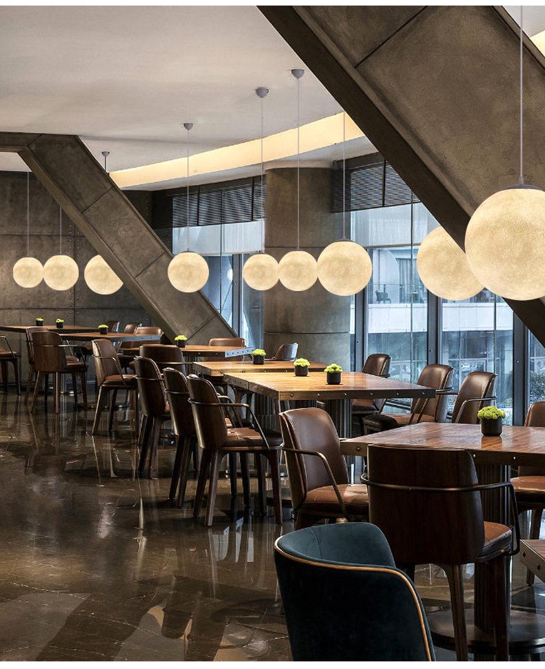 Creative Moon Pendant Lamp for Windows, Restaurants, Bars, and Shops