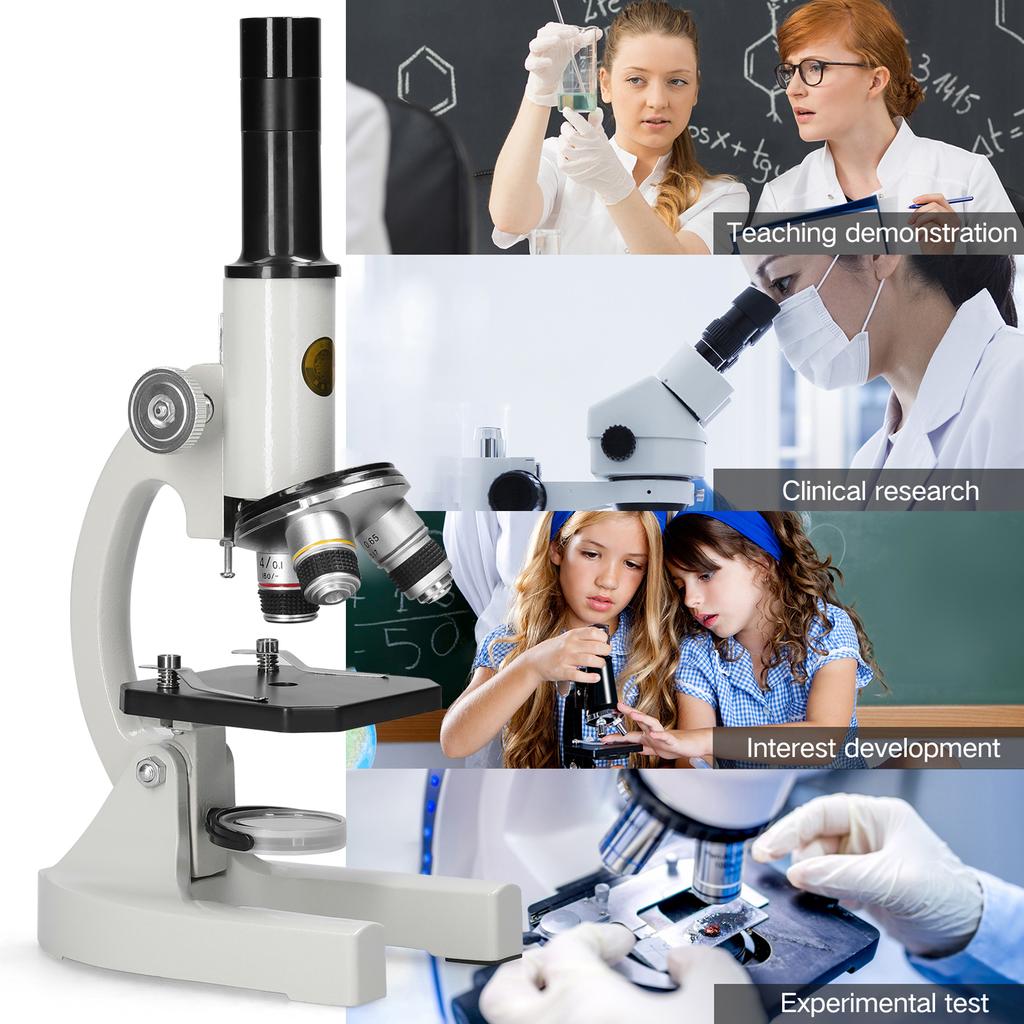 64X 2400X Monocular Optical Microscope School Children Science Experimental Biology Teaching Microscope