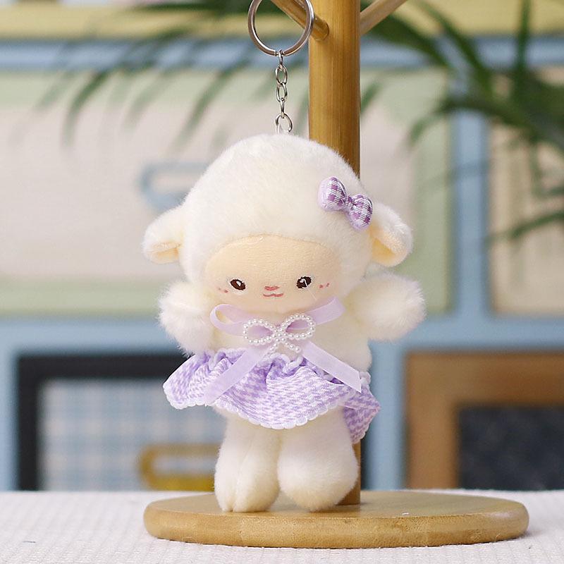 Soft Plush Sheep Keychain Cute Fluffy Appearance Bag Pendant Sturdy Key Accessory for Handbag Decor Holiday Gifts